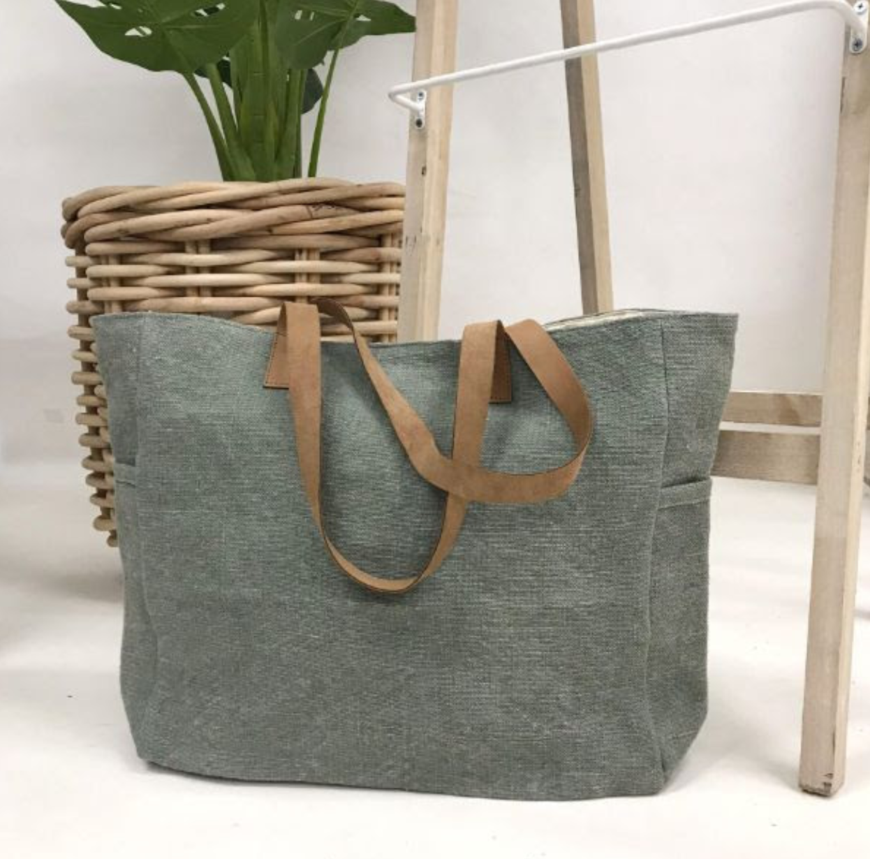 Grey canvas best sale tote