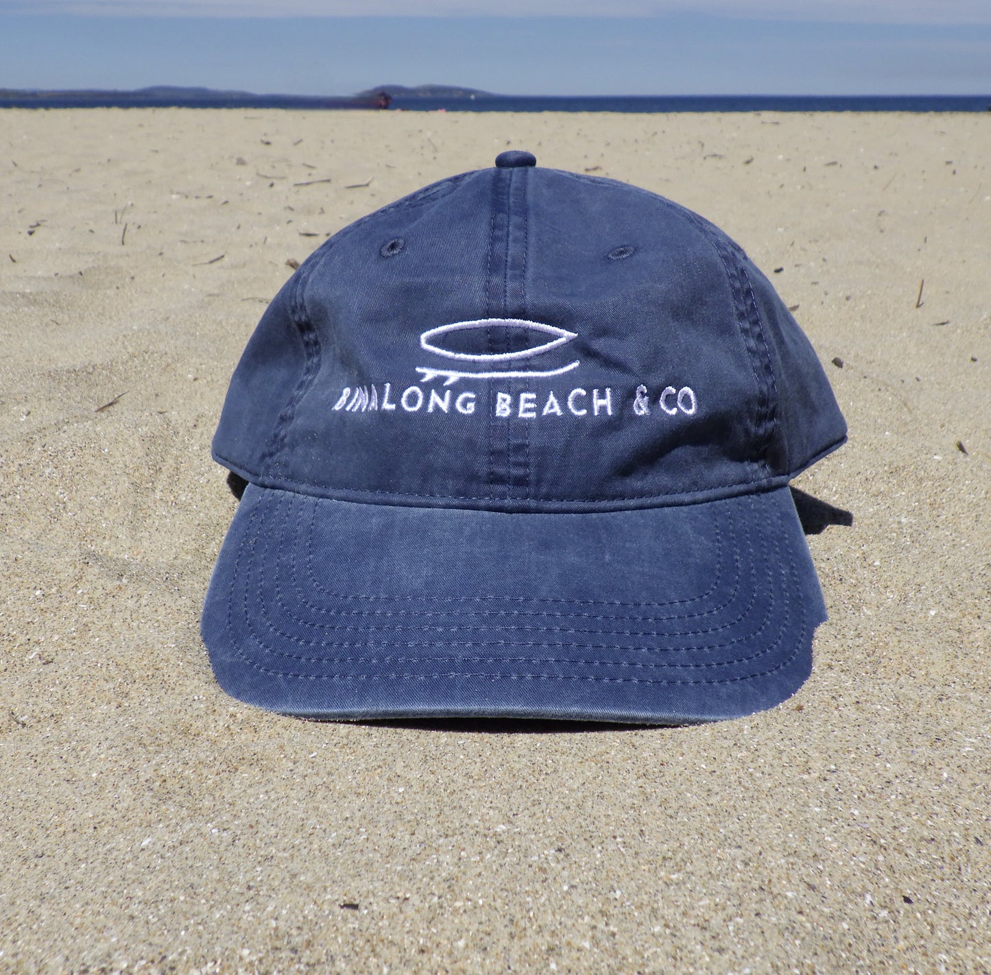 Denim Branded Cap - White