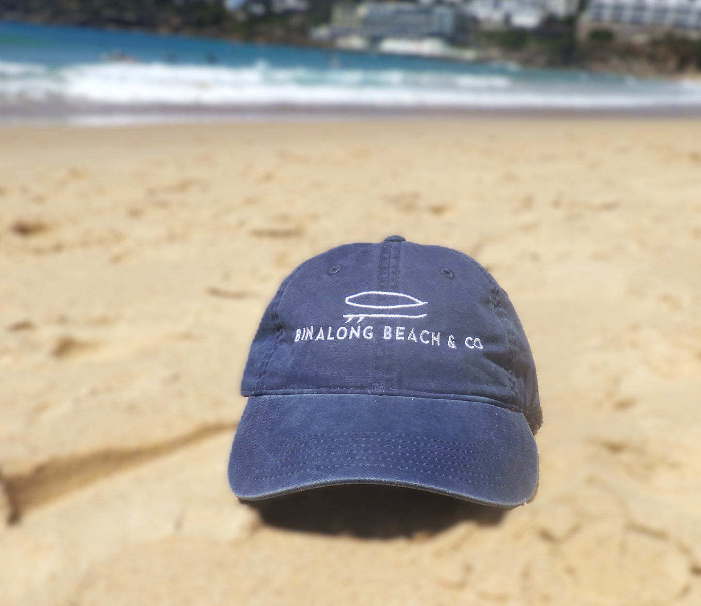 Denim Branded Cap - White